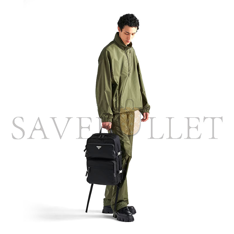 PRADA RE-NYLON AND SAFFIANO LEATHER BACKPACK 2VZ101 (45*26.5*21.5cm)